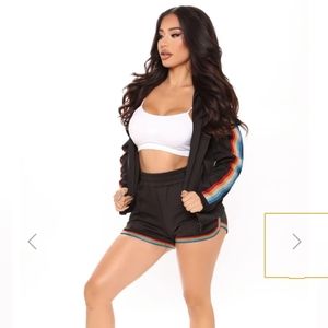 🌈Back on Track Jacket and Short Set🖤